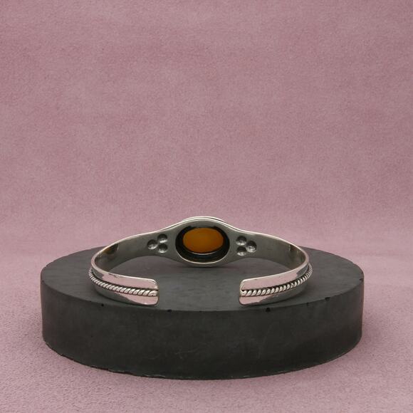 carolyn pollack sterling silver southwestern pearl cuff bracelet size 6.25in - Picture 3 of 3